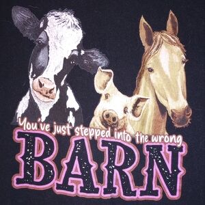 🐮🐄 Farm Animals Barnyard Women's XL Short Sleeve T-Shirt
